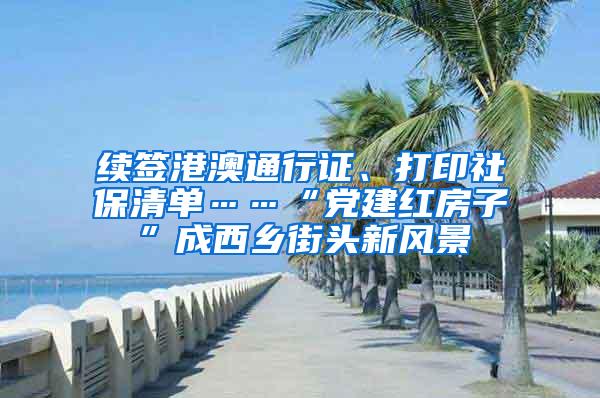 续签港澳通行证、打印社保清单……“党建红房子”成西乡街头新风景