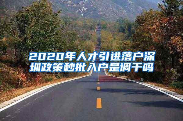 2020年人才引进落户深圳政策秒批入户是调干吗