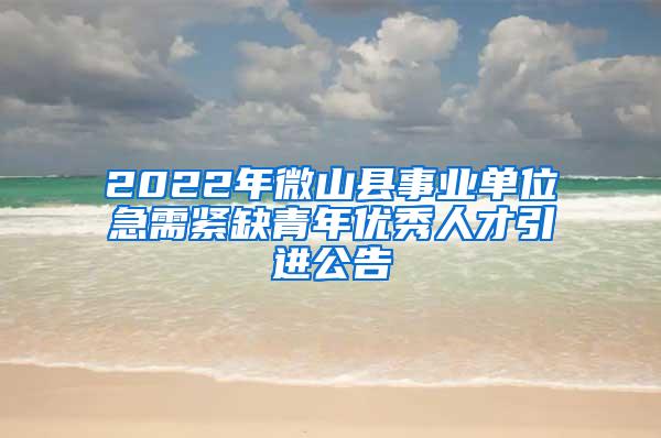 2022年微山县事业单位急需紧缺青年优秀人才引进公告