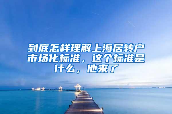 到底怎样理解上海居转户市场化标准，这个标准是什么，他来了