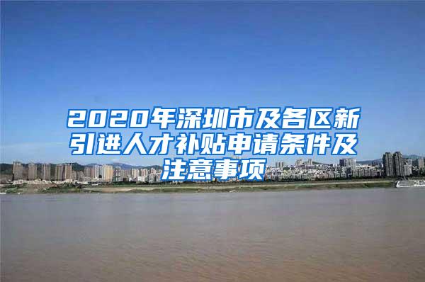 2020年深圳市及各区新引进人才补贴申请条件及注意事项