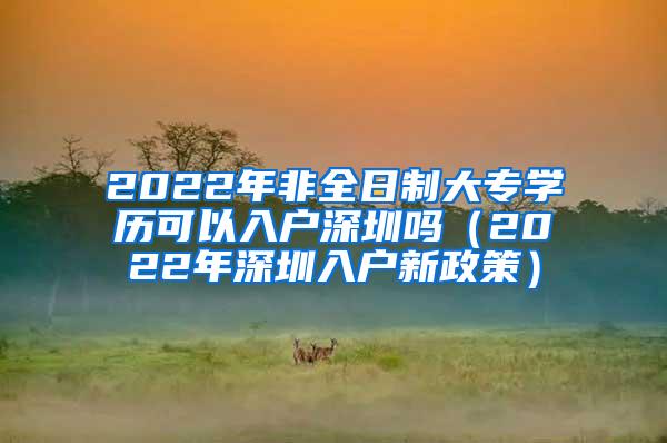 2022年非全日制大专学历可以入户深圳吗（2022年深圳入户新政策）