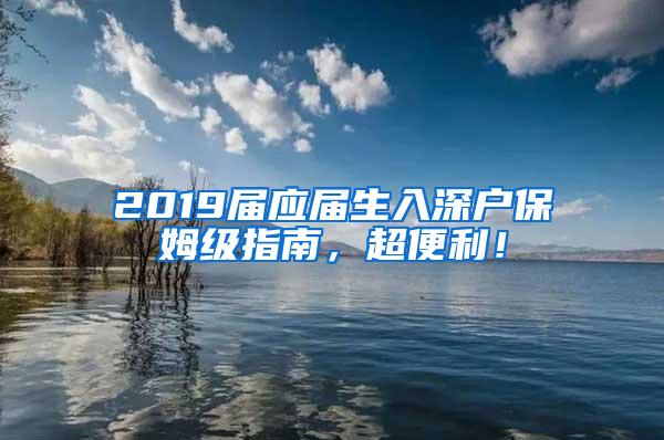 2019届应届生入深户保姆级指南，超便利！