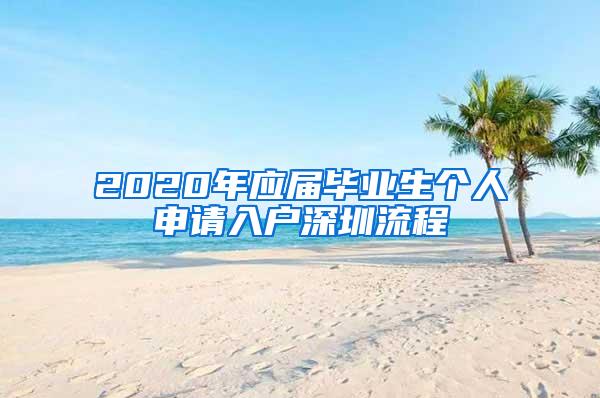 2020年应届毕业生个人申请入户深圳流程