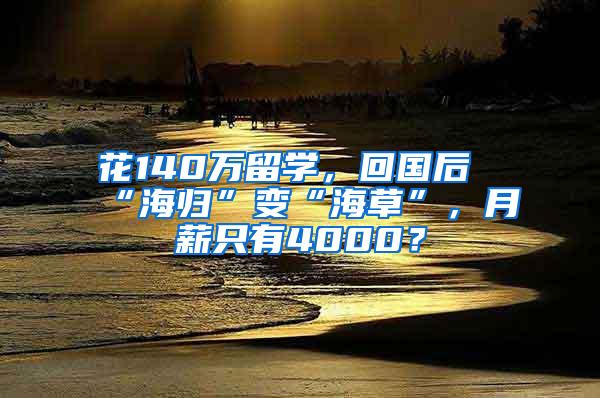 花140万留学，回国后“海归”变“海草”，月薪只有4000？