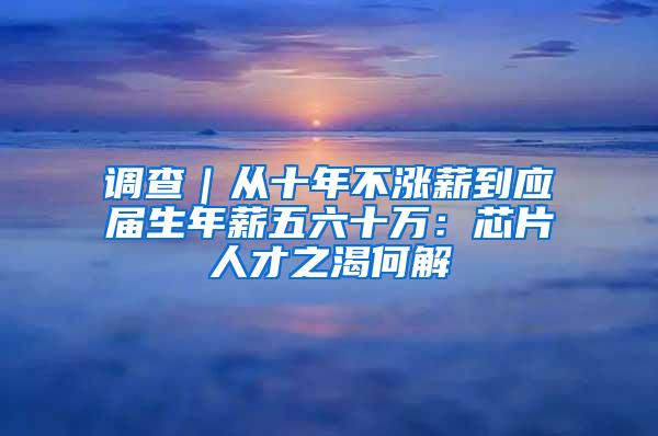 调查｜从十年不涨薪到应届生年薪五六十万：芯片人才之渴何解