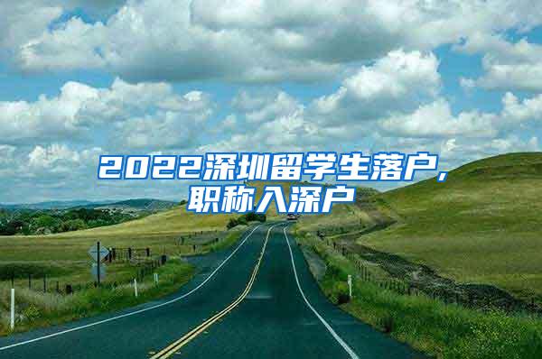 2022深圳留学生落户,职称入深户