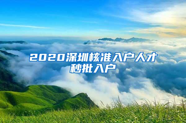 2020深圳核准入户人才秒批入户