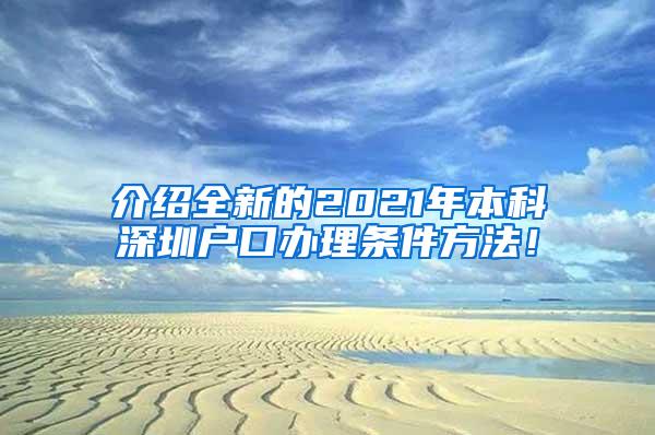 介绍全新的2021年本科深圳户口办理条件方法！