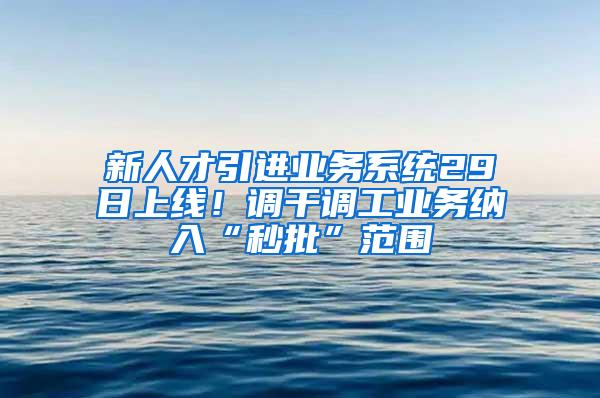 新人才引进业务系统29日上线！调干调工业务纳入“秒批”范围