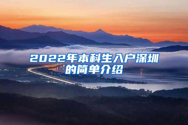 2022年本科生入户深圳的简单介绍