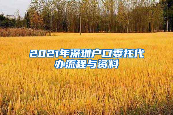 2021年深圳户口委托代办流程与资料