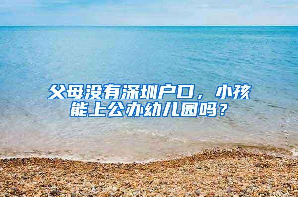 父母没有深圳户口，小孩能上公办幼儿园吗？