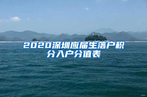 2020深圳应届生落户积分入户分值表