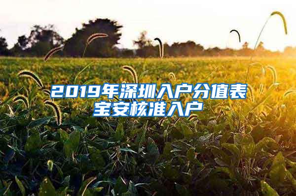 2019年深圳入户分值表宝安核准入户