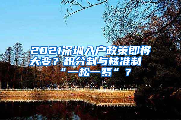 2021深圳入户政策即将大变？积分制与核准制“一松一紧”？