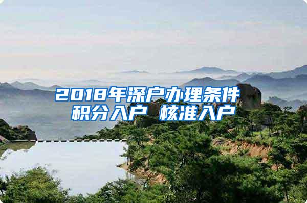 2018年深户办理条件 积分入户 核准入户