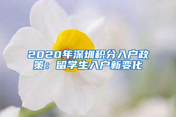 2020年深圳积分入户政策：留学生入户新变化