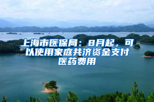 上海市医保局：8月起，可以使用家庭共济资金支付医药费用