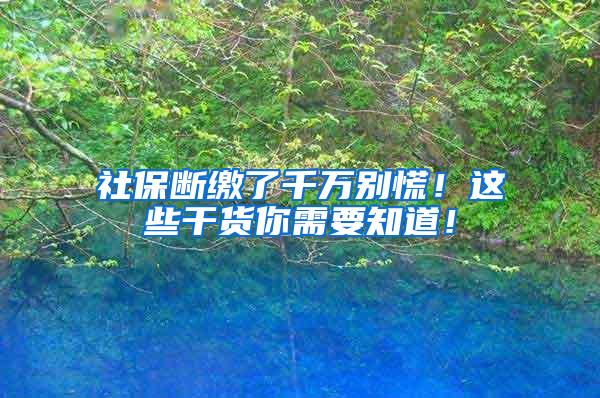 社保断缴了千万别慌！这些干货你需要知道！