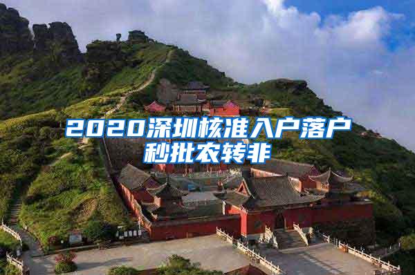 2020深圳核准入户落户秒批农转非