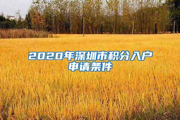 2020年深圳市积分入户申请条件