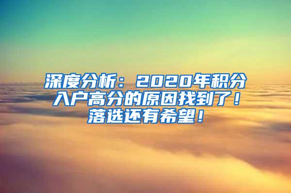 深度分析：2020年积分入户高分的原因找到了！落选还有希望！