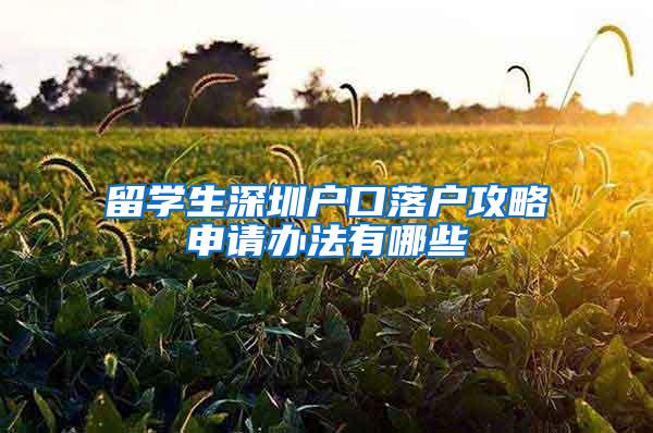 留学生深圳户口落户攻略申请办法有哪些