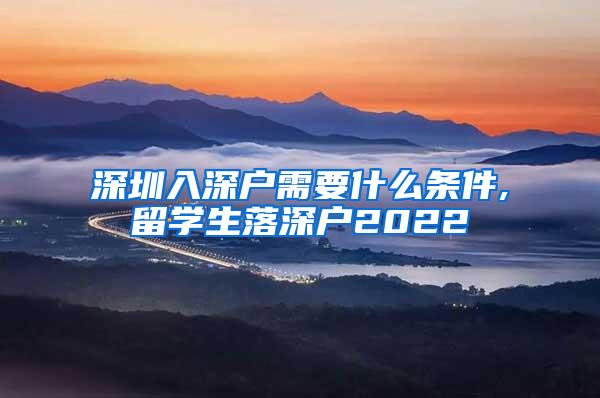 深圳入深户需要什么条件,留学生落深户2022