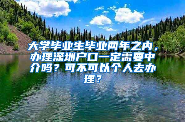 大学毕业生毕业两年之内，办理深圳户口一定需要中介吗？可不可以个人去办理？