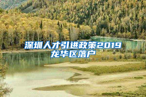 深圳人才引进政策2019龙华区落户