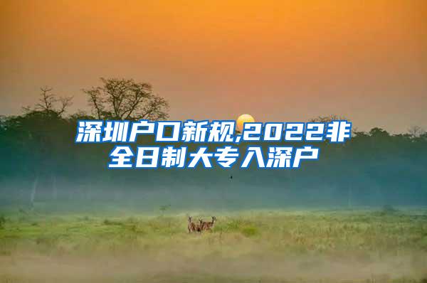 深圳户口新规,2022非全日制大专入深户