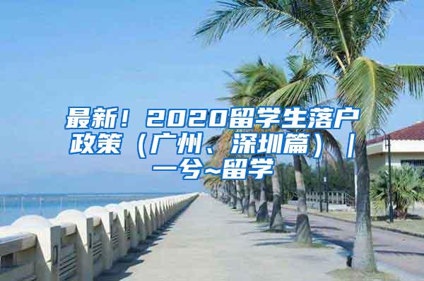 最新！2020留学生落户政策（广州、深圳篇）｜一兮~留学