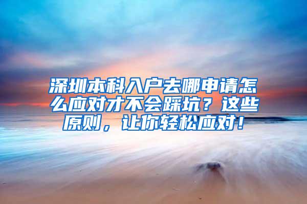 深圳本科入户去哪申请怎么应对才不会踩坑？这些原则，让你轻松应对！