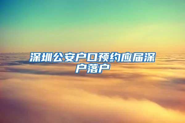 深圳公安户口预约应届深户落户