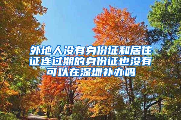 外地人没有身份证和居住证连过期的身份证也没有可以在深圳补办吗