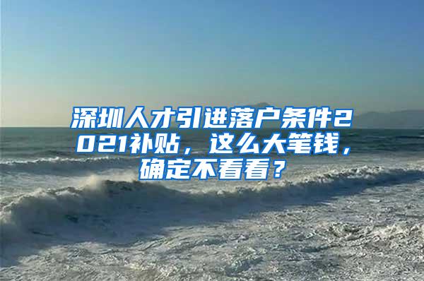 深圳人才引进落户条件2021补贴，这么大笔钱，确定不看看？