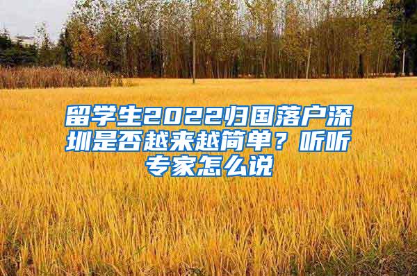 留学生2022归国落户深圳是否越来越简单？听听专家怎么说