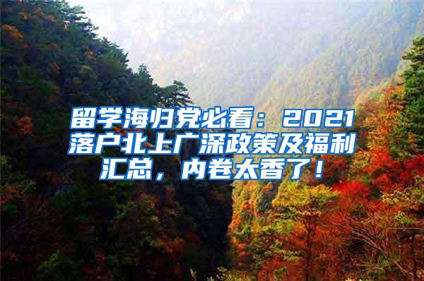 留学海归党必看：2021落户北上广深政策及福利汇总，内卷太香了！