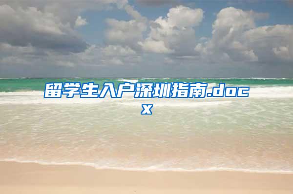 留学生入户深圳指南.docx