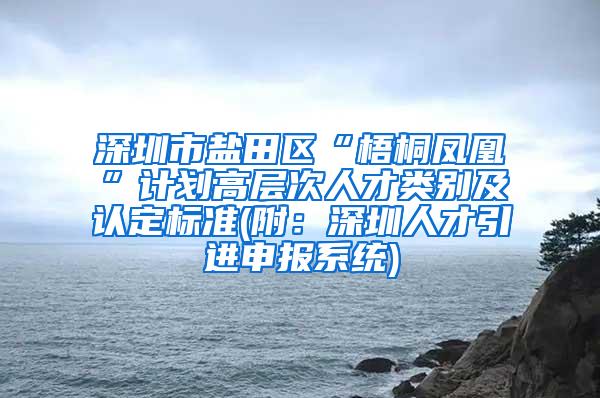 深圳市盐田区“梧桐凤凰”计划高层次人才类别及认定标准(附：深圳人才引进申报系统)