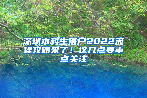 深圳本科生落户2022流程攻略来了！这几点要重点关注