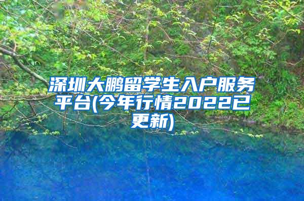 深圳大鹏留学生入户服务平台(今年行情2022已更新)