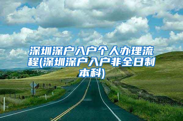 深圳深户入户个人办理流程(深圳深户入户非全日制本科)