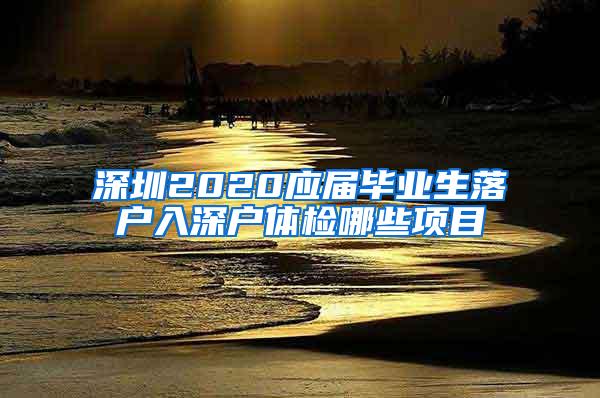 深圳2020应届毕业生落户入深户体检哪些项目