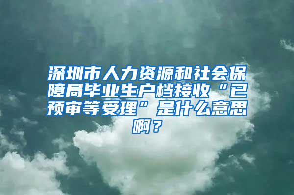 深圳市人力资源和社会保障局毕业生户档接收“已预审等受理”是什么意思啊？