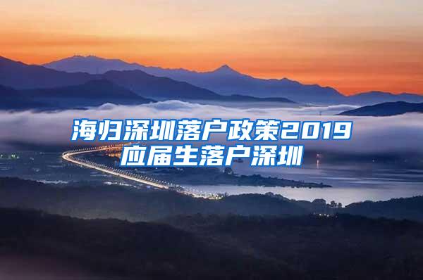 海归深圳落户政策2019应届生落户深圳