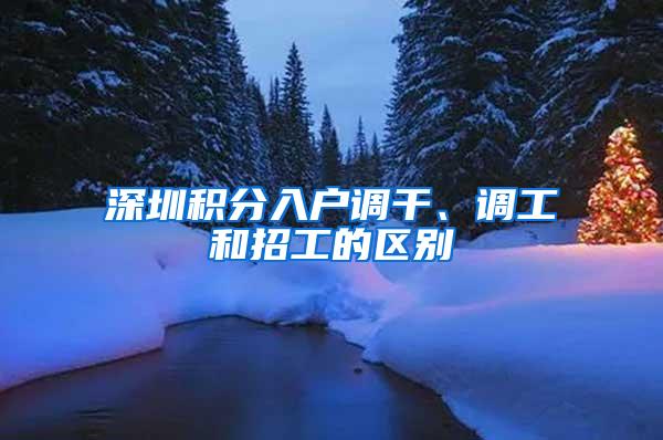 深圳积分入户调干、调工和招工的区别