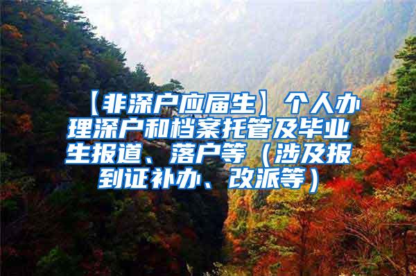 【非深户应届生】个人办理深户和档案托管及毕业生报道、落户等（涉及报到证补办、改派等）