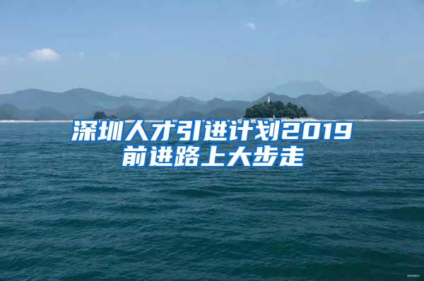 深圳人才引进计划2019前进路上大步走